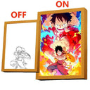 One Piece Zoro and Luffy LED Night Light Frame Anime Decor One Piece Zoro and Luffy LED Night Light Frame Anime Decor