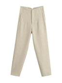 Vintage High Waist Zipper Fly Trousers for Stylish Women Vintage High Waist Zipper Fly Trousers for Stylish Women