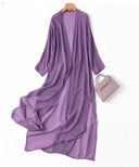 Women 100 Percent Natural Silk Long Top Kimono Cardigan Women 100 Percent Natural Silk Long Top Kimono Cardigan