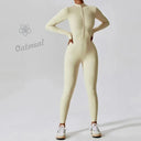 Elegant Nude Zipper Leotard for High Intensity Gym Elegant Nude Zipper Leotard for High Intensity Gym