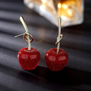 Sweet Cherry Charm Earrings Whimsical Korean Style Women Sweet Cherry Charm Earrings Whimsical Korean Style Women