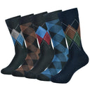 Stylish Black Argyle Crew Socks for Men Fun Comfortable 5-Pack Stylish Black Argyle Crew Socks for Men Fun Comfortable 5-Pack