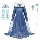 Enchanting Snow Queen Princess Floral Costume Elsa Anna Dress Enchanting Snow Queen Princess Floral Costume Elsa Anna Dress