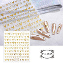 Marble Blue Nail Art Stickers Golden Wave Line Kit Set Marble Blue Nail Art Stickers Golden Wave Line Kit Set