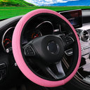 PU Leather Embossed Steering Wheel Cover for 14.5-15 Inches PU Leather Embossed Steering Wheel Cover for 14.5-15 Inches