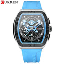 CURREN Men's Colorful Multi-Functional Tonneau Quartz Watch CURREN Men's Colorful Multi-Functional Tonneau Quartz Watch