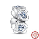 Crown Flowers Heart Silver Bead Charm Elegant Pandora Accessory Crown Flowers Heart Silver Bead Charm Elegant Pandora Accessory