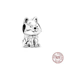 Sterling Silver Puppy Family Zircon Pendant For Dog Lovers Sterling Silver Puppy Family Zircon Pendant For Dog Lovers