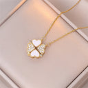 Fashion Retro Lucky Four Leaf Clover Necklace Gift for Women Fashion Retro Lucky Four Leaf Clover Necklace Gift for Women