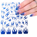 Fantasy Butterfly Nail Decals - Silver Holographic Flames Fantasy Butterfly Nail Decals - Silver Holographic Flames