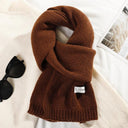 Women Solid Color Wool Knit Scarf Gaiter Warm Thickened Women Solid Color Wool Knit Scarf Gaiter Warm Thickened