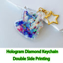 Custom Acrylic Keychain with Personalized Holographic Charm Custom Acrylic Keychain with Personalized Holographic Charm