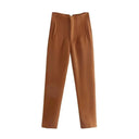 Vintage High Waist Zipper Fly Trousers for Stylish Women Vintage High Waist Zipper Fly Trousers for Stylish Women