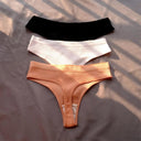 3 Pcs Seamless Ladies Ribbed Cotton Thong Set for Comfort 3 Pcs Seamless Ladies Ribbed Cotton Thong Set for Comfort