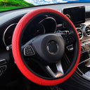 PU Leather Embossed Steering Wheel Cover for 14.5-15 Inches PU Leather Embossed Steering Wheel Cover for 14.5-15 Inches