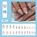 Purple Floral Ballerina Nail Tips 24pcs False Nails Box Purple Floral Ballerina Nail Tips 24pcs False Nails Box