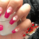 24 Pcs Square Head Coffin Pink Matte French Fake Nails Set 24 Pcs Square Head Coffin Pink Matte French Fake Nails Set