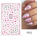 Butterfly and Fruit Nail Sticker Set with 5D Floral Designs Butterfly and Fruit Nail Sticker Set with 5D Floral Designs