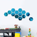 Hexagon Mirror Wall Stickers Set Modern DIY 3D Art Decor Hexagon Mirror Wall Stickers Set Modern DIY 3D Art Decor