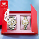 OLEVS Moon Phase Waterproof Couple Watches Stylish Timepieces OLEVS Moon Phase Waterproof Couple Watches Stylish Timepieces