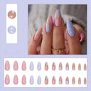 Purple Floral Ballerina Nail Tips 24pcs False Nails Box Purple Floral Ballerina Nail Tips 24pcs False Nails Box