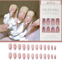 Purple Floral Ballerina Nail Tips 24pcs False Nails Box Purple Floral Ballerina Nail Tips 24pcs False Nails Box