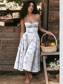 Elegant Strapless Corset Midi Dress For Weddings Elegant Strapless Corset Midi Dress For Weddings