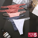 5-Piece Seductive Cotton G-String Panties Set Elegant Intimates 5-Piece Seductive Cotton G-String Panties Set Elegant Intimates