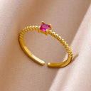 18K Gold Plated Stainless Steel Punk Couple Rings Trendy Band 18K Gold Plated Stainless Steel Punk Couple Rings Trendy Band