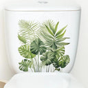 Green Plant Leaves Bathroom Wall Sticker Waterproof Decor Green Plant Leaves Bathroom Wall Sticker Waterproof Decor