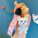 Crystal Bow Tie Bear Keychain Charm Pendant Cute Accessory Crystal Bow Tie Bear Keychain Charm Pendant Cute Accessory