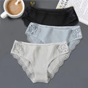 Patchwork Lace Cotton Panties Set Elegant Low Rise Lingerie Patchwork Lace Cotton Panties Set Elegant Low Rise Lingerie