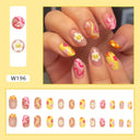 24pcs Box Ballerina Nail Tip Purple Floral False Nails 24pcs Box Ballerina Nail Tip Purple Floral False Nails