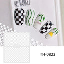 Marble Blue Nail Art Stickers Golden Wave Line Kit Set Marble Blue Nail Art Stickers Golden Wave Line Kit Set