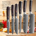 Professional Damascus Kitchen Knife Set with Santoku Cleaver Professional Damascus Kitchen Knife Set with Santoku Cleaver