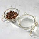 Elevated Glass Cat Bowls with Stand Stylish Feeding Solution Elevated Glass Cat Bowls with Stand Stylish Feeding Solution
