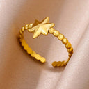 18K Gold Plated Stainless Steel Punk Couple Rings Trendy Band 18K Gold Plated Stainless Steel Punk Couple Rings Trendy Band