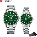 Quartz Stainless Steel Couple Watches with Illuminating Dial Quartz Stainless Steel Couple Watches with Illuminating Dial