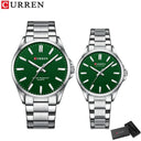 Quartz Stainless Steel Couple Watches With Illuminating Dial Quartz Stainless Steel Couple Watches With Illuminating Dial