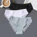 Patchwork Lace Cotton Panties Set Elegant Low Rise Lingerie Patchwork Lace Cotton Panties Set Elegant Low Rise Lingerie