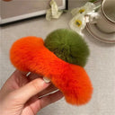 Crab Plush Fur Hair Clip Trendy Accessory For Girls Crab Plush Fur Hair Clip Trendy Accessory For Girls