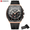 CURREN Men's Colorful Multi-Functional Tonneau Quartz Watch CURREN Men's Colorful Multi-Functional Tonneau Quartz Watch