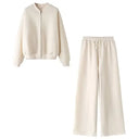 TRAFZA 2024 Autumn Women's Thick Hoodie Coat and Pants Set TRAFZA 2024 Autumn Women's Thick Hoodie Coat and Pants Set