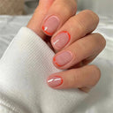 24Ps Set Square Head Coffin Pink Matte French Fake Nails 24Ps Set Square Head Coffin Pink Matte French Fake Nails