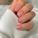 24 Pcs Square Head Coffin Pink Matte French Fake Nails Set 24 Pcs Square Head Coffin Pink Matte French Fake Nails Set