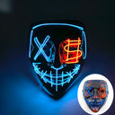 Halloween LED Purge Neon Light Up Mask With LED Gloves Halloween LED Purge Neon Light Up Mask With LED Gloves