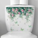 Green Plant Leaves Bathroom Wall Sticker Waterproof Decor Green Plant Leaves Bathroom Wall Sticker Waterproof Decor