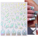 Fantasy Butterfly Nail Decals - Silver Holographic Flames Fantasy Butterfly Nail Decals - Silver Holographic Flames