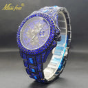 Blue Diamond Watch: Stylish Hip Hop Fashion Timepiece Blue Diamond Watch: Stylish Hip Hop Fashion Timepiece