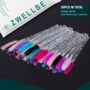 Crystal Beauty Tool Eyelashes Brush Comb Set for Makeup Crystal Beauty Tool Eyelashes Brush Comb Set for Makeup